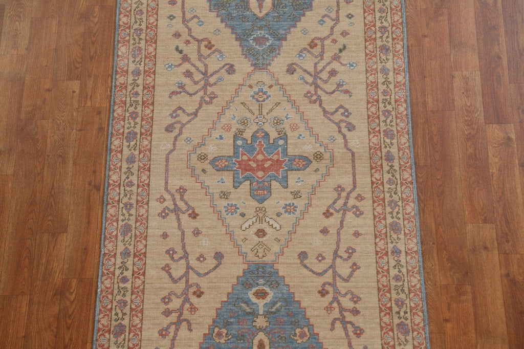 Handmade Wool Heriz Serapi Turkish Runner Rug 3x12