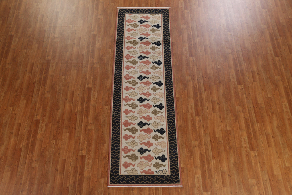 Geometric Art Deco Turkish Runner Rug 3x10