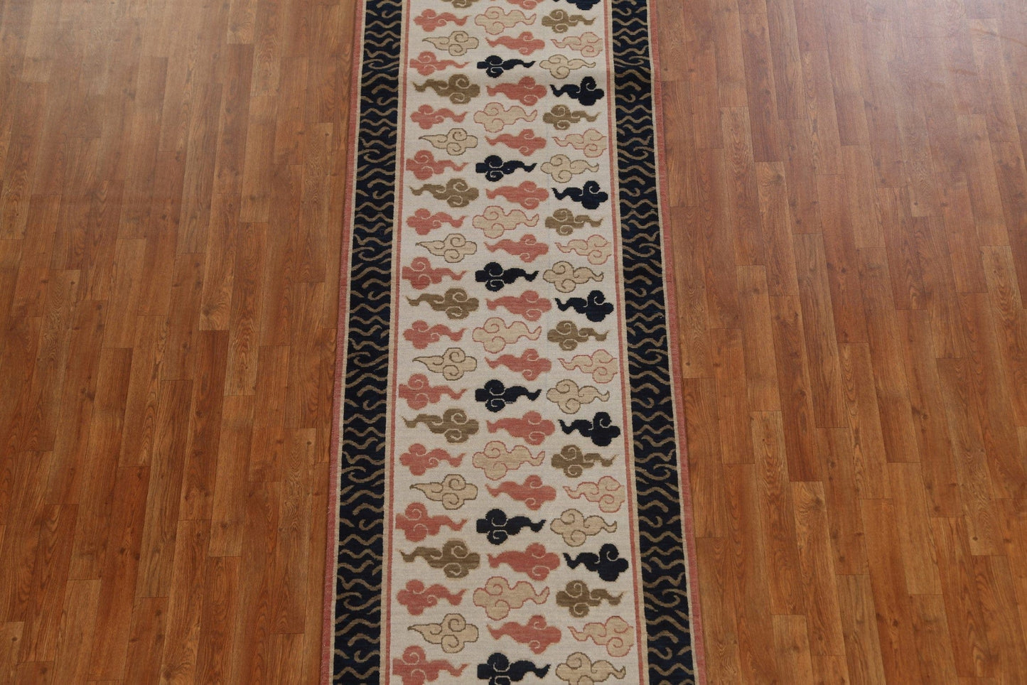 Geometric Art Deco Turkish Runner Rug 3x10