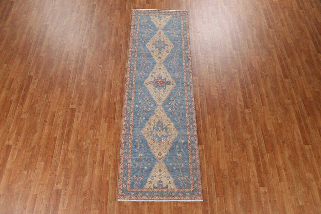 Hand-Knotted Heriz Serapi Oriental Runner Rug 3x10