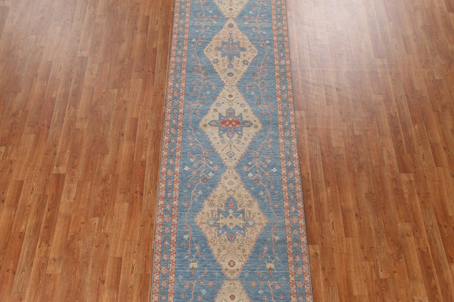 Hand-Knotted Heriz Serapi Oriental Runner Rug 3x10