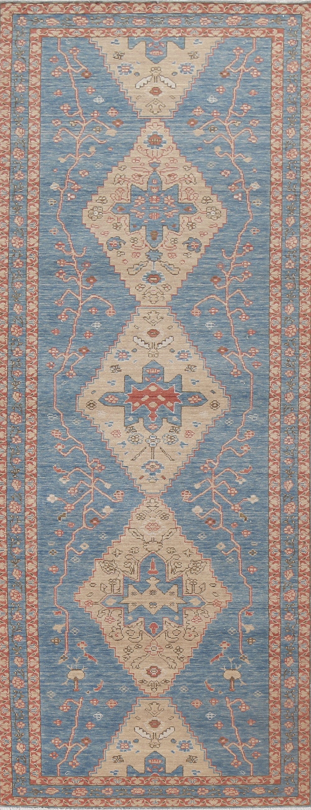 Hand-Knotted Heriz Serapi Oriental Runner Rug 3x10