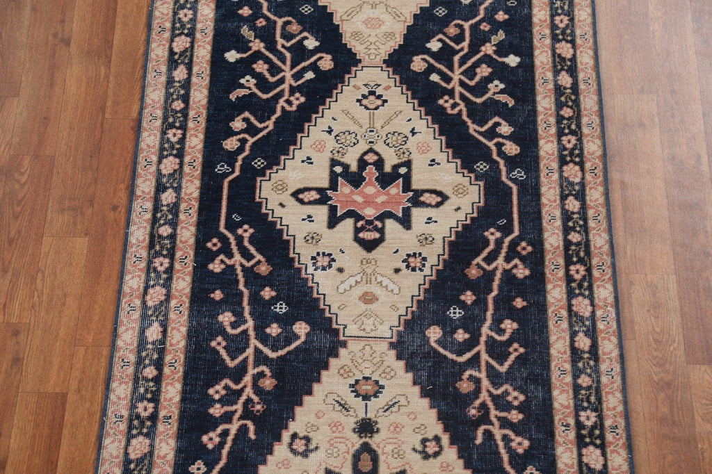 Geometric Heriz Serapi Turkish Runner Rug 3x10