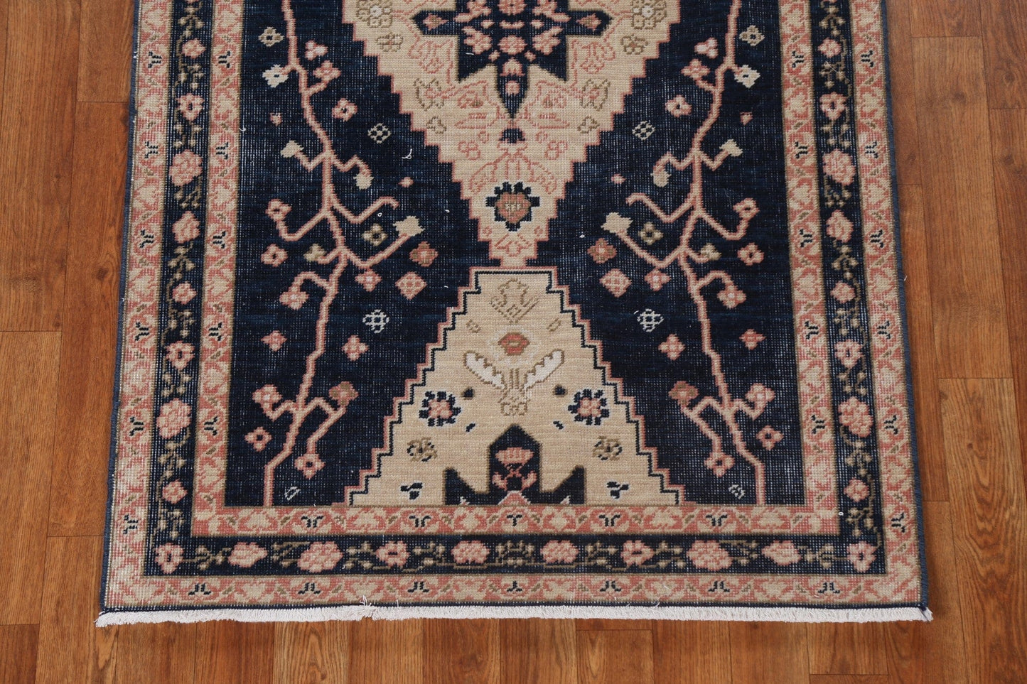 Geometric Heriz Serapi Turkish Runner Rug 3x10