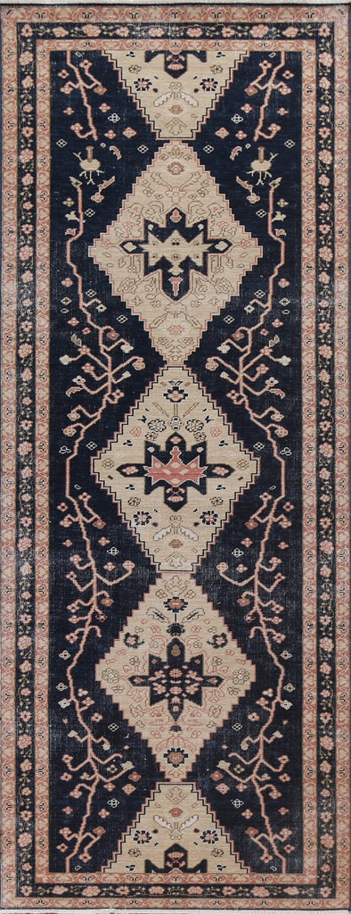 Geometric Heriz Serapi Turkish Runner Rug 3x10