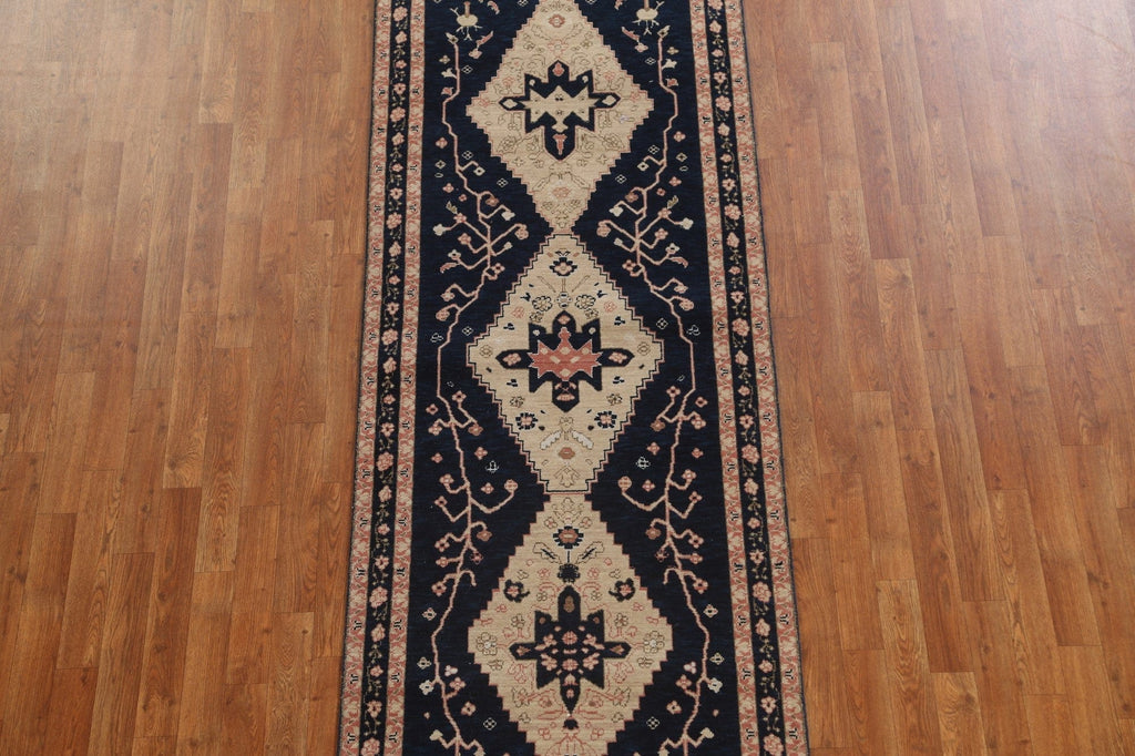 Hand-Knotted Heriz Serapi Oriental Runner Rug 3x10