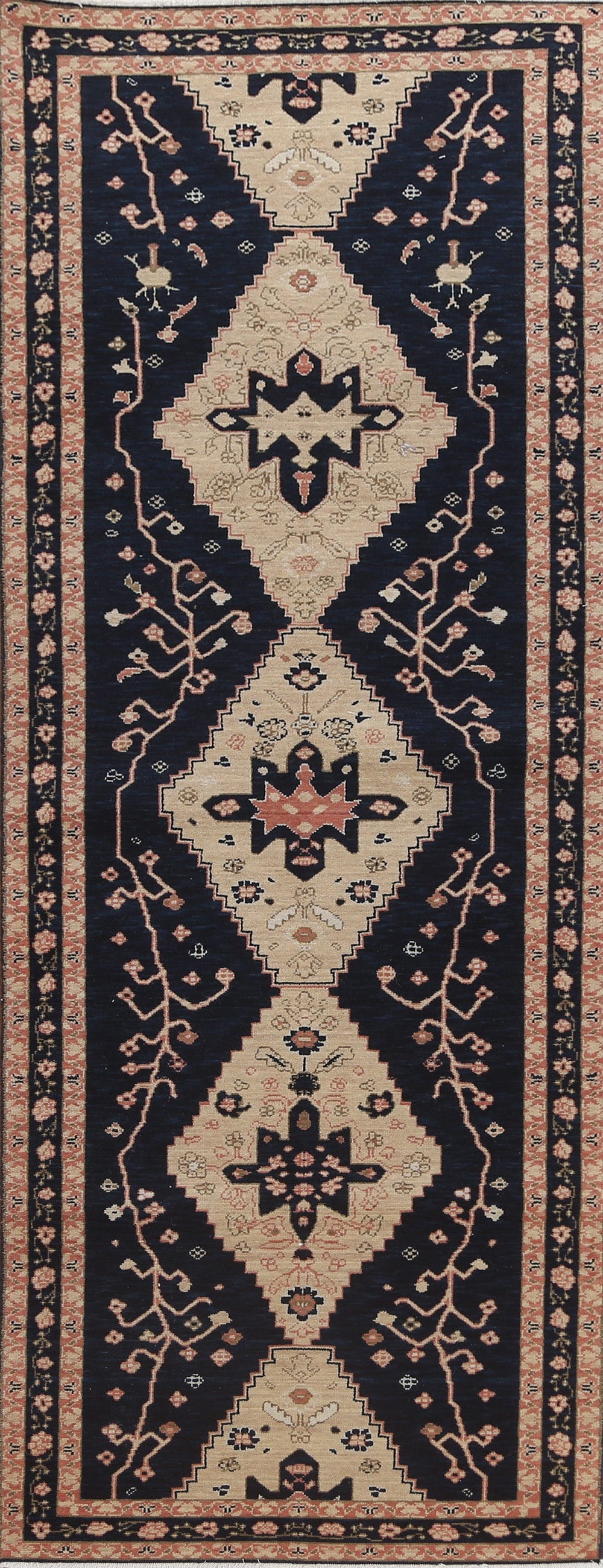 Hand-Knotted Heriz Serapi Oriental Runner Rug 3x10