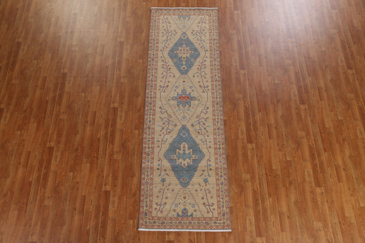 Handmade Wool Heriz Serapi Turkish Runner Rug 3x10