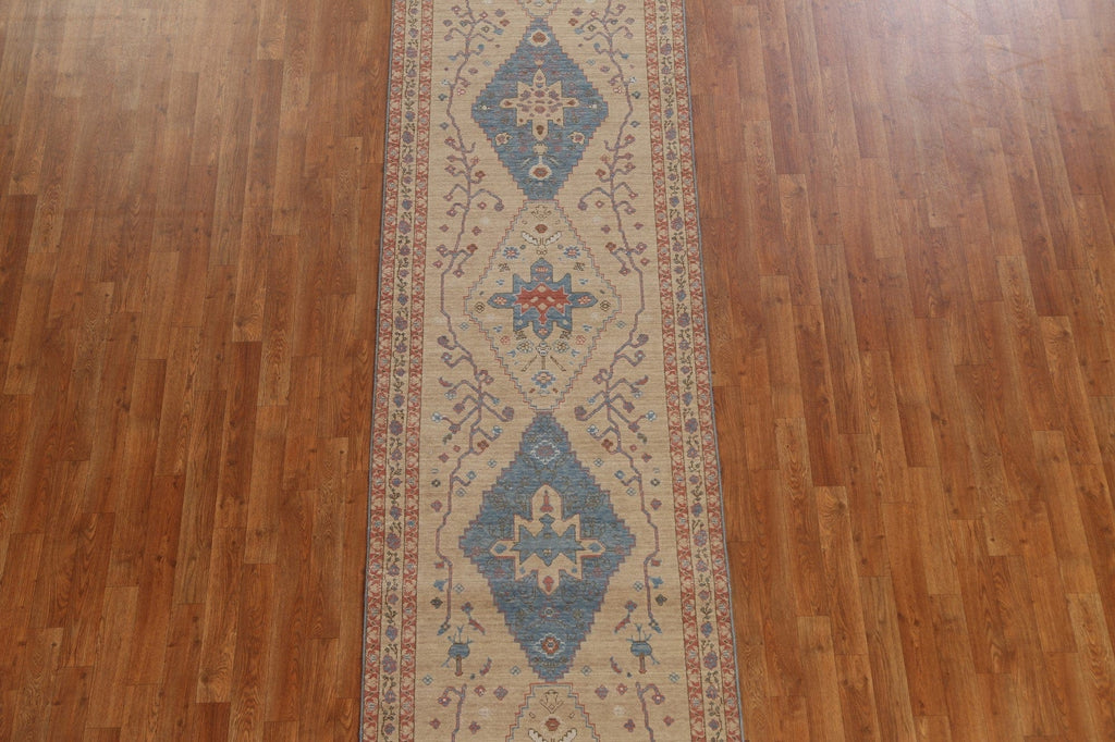 Handmade Wool Heriz Serapi Turkish Runner Rug 3x10