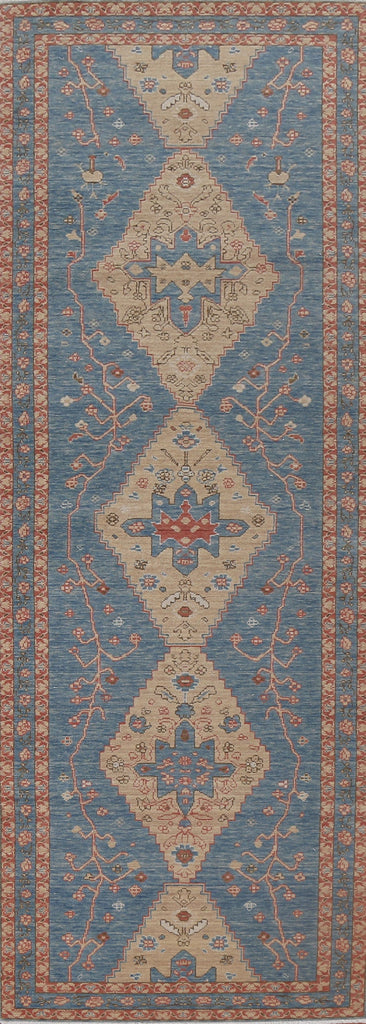 Handmade Wool Heriz Serapi Oriental Runner Rug 3x10