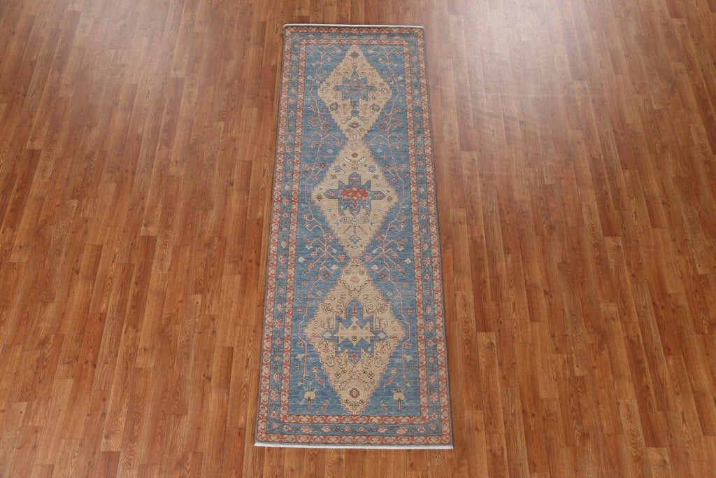 Handmade Wool Heriz Serapi Turkish Runner Rug 3x8