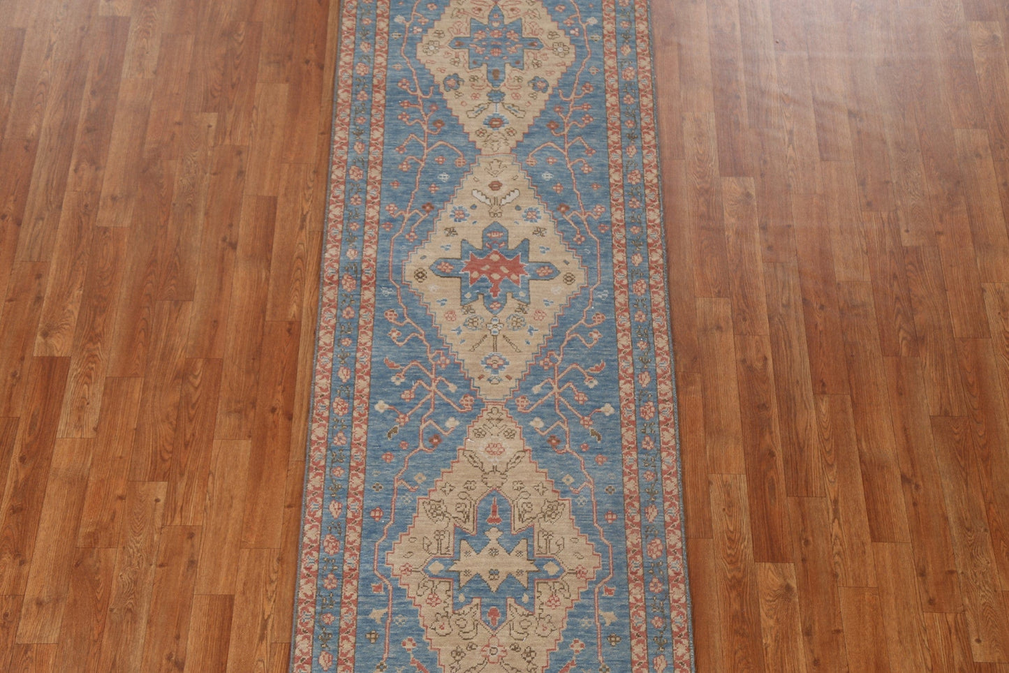 Handmade Wool Heriz Serapi Turkish Runner Rug 3x8