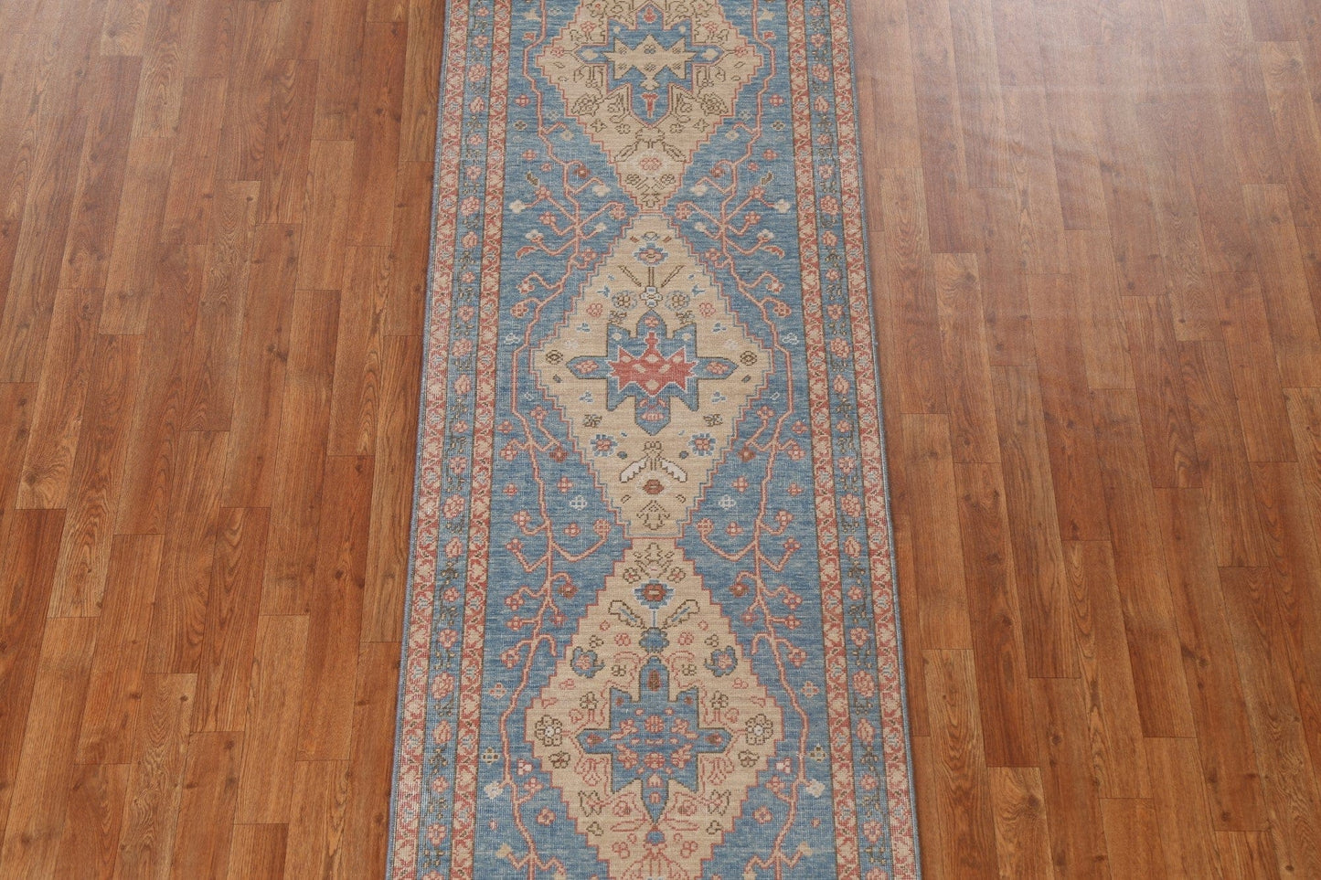 Geometric Heriz Serapi Turkish Runner Rug 3x8