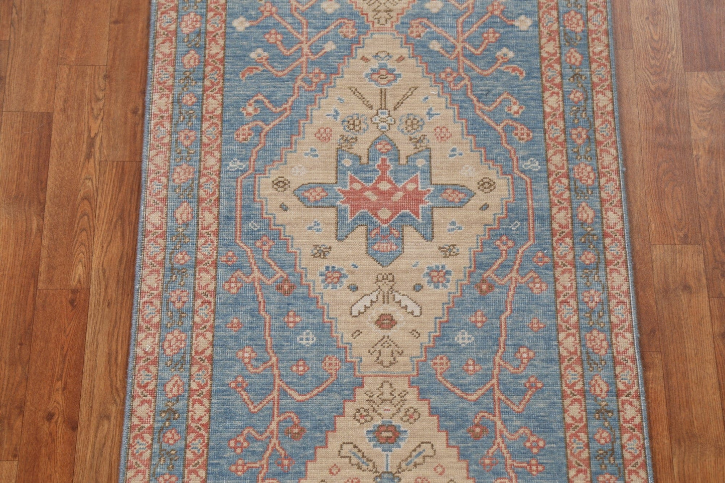 Geometric Heriz Serapi Turkish Runner Rug 3x8