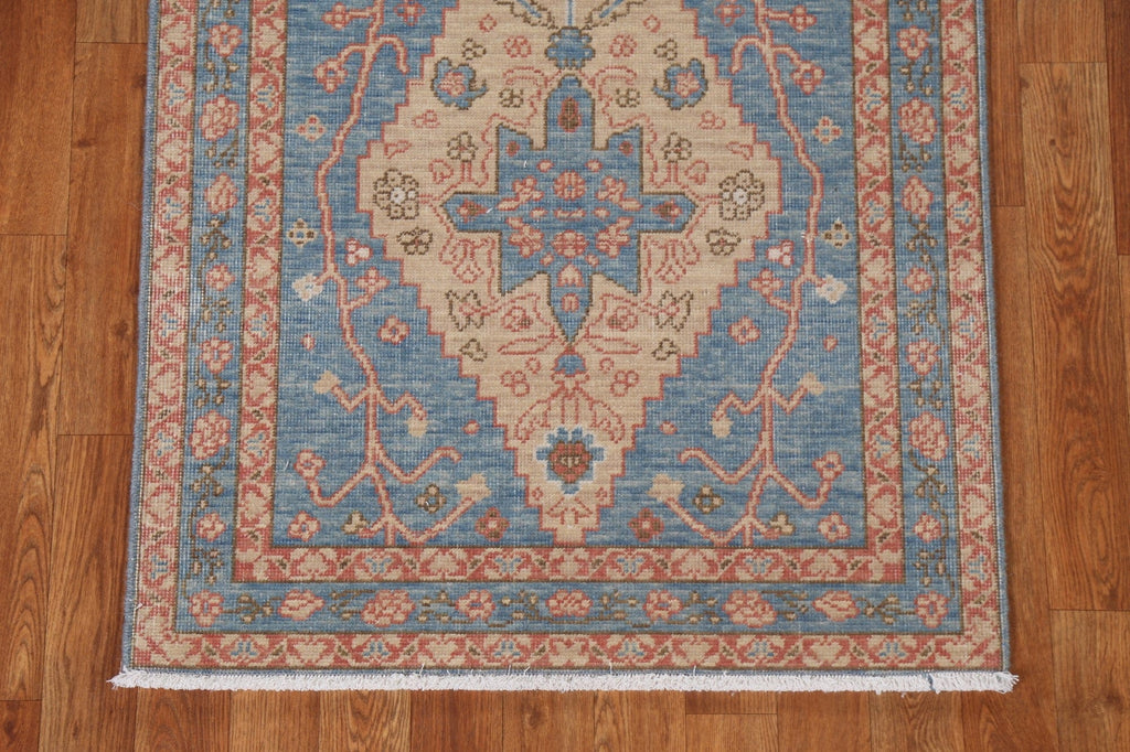 Geometric Heriz Serapi Turkish Runner Rug 3x8