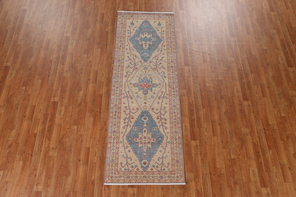 Geometric Heriz Serapi Oriental Runner Rug 3x8