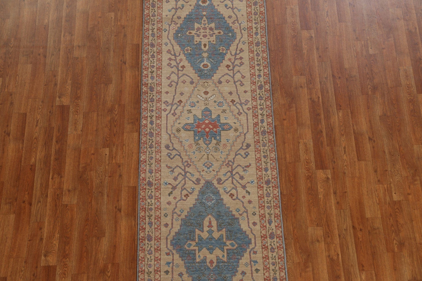 Handmade Wool Heriz Serapi Oriental Runner Rug 3x8