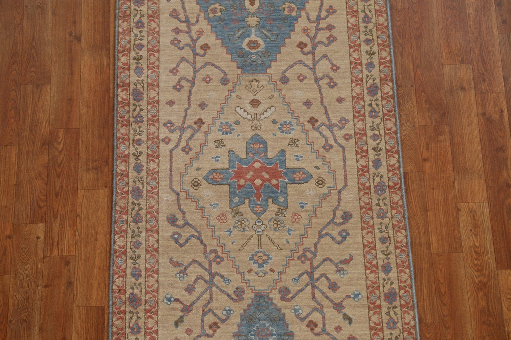 Handmade Wool Heriz Serapi Oriental Runner Rug 3x8