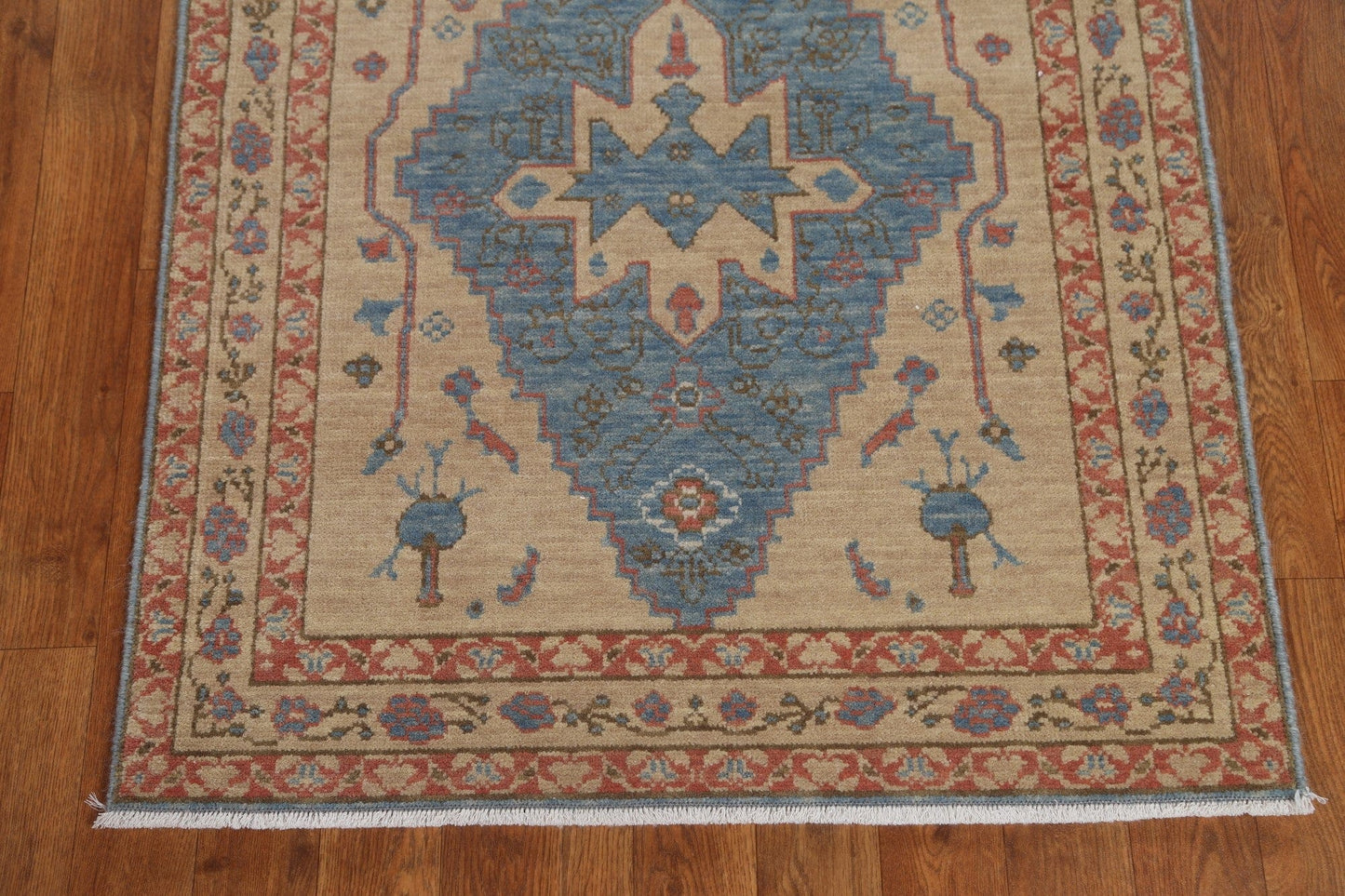 Handmade Wool Heriz Serapi Oriental Runner Rug 3x8