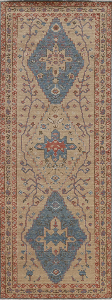 Handmade Wool Heriz Serapi Oriental Runner Rug 3x8