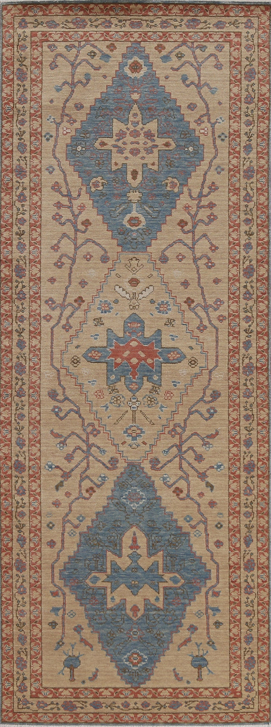 Handmade Wool Heriz Serapi Oriental Runner Rug 3x8