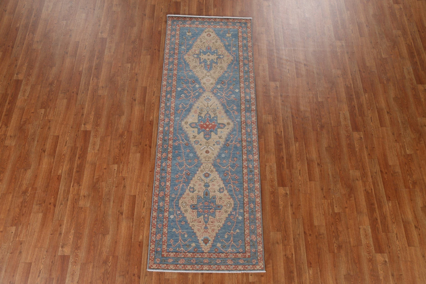 Handmade Wool Heriz Serapi Oriental Runner Rug 3x8