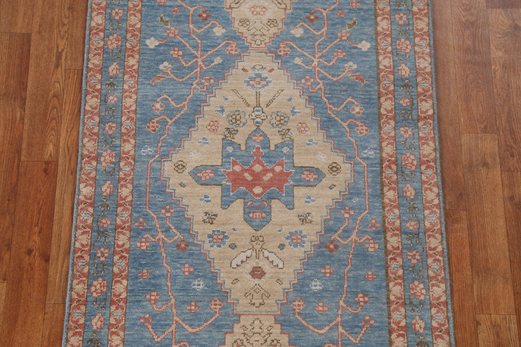 Handmade Wool Heriz Serapi Oriental Runner Rug 3x8