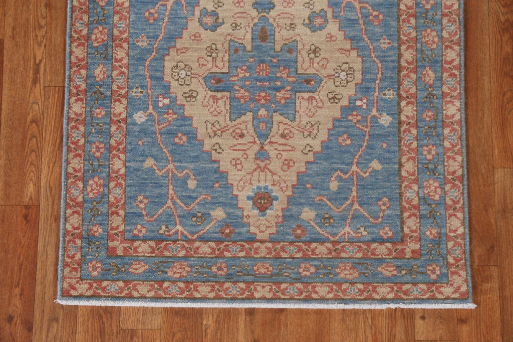 Handmade Wool Heriz Serapi Oriental Runner Rug 3x8