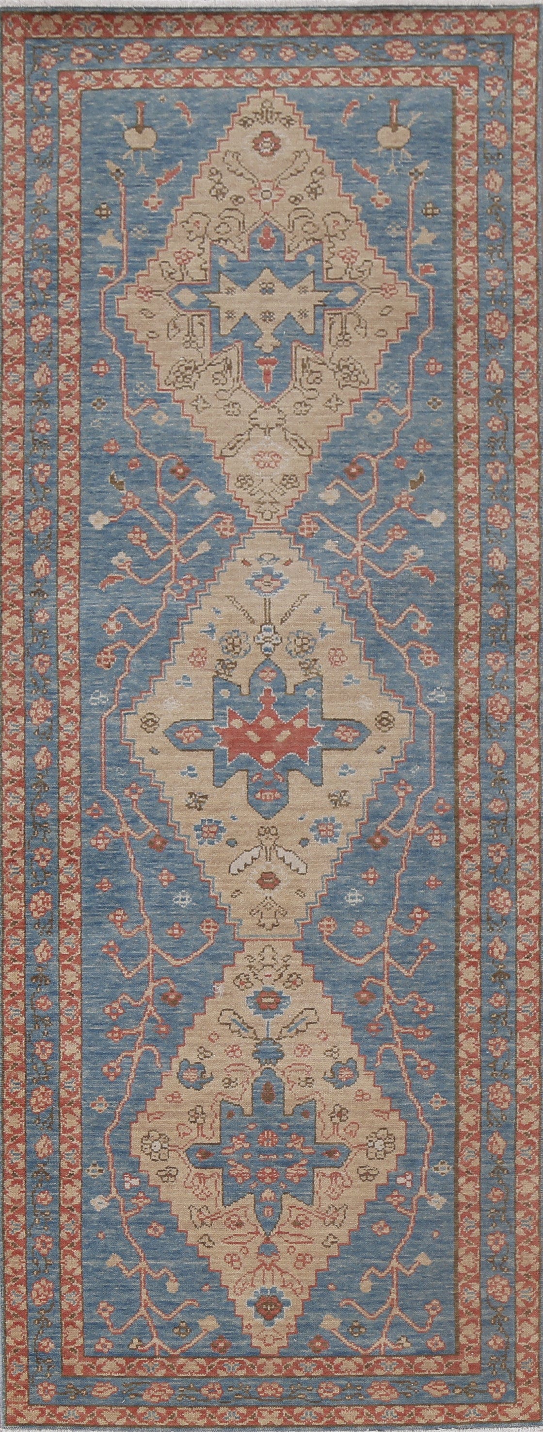 Handmade Wool Heriz Serapi Oriental Runner Rug 3x8