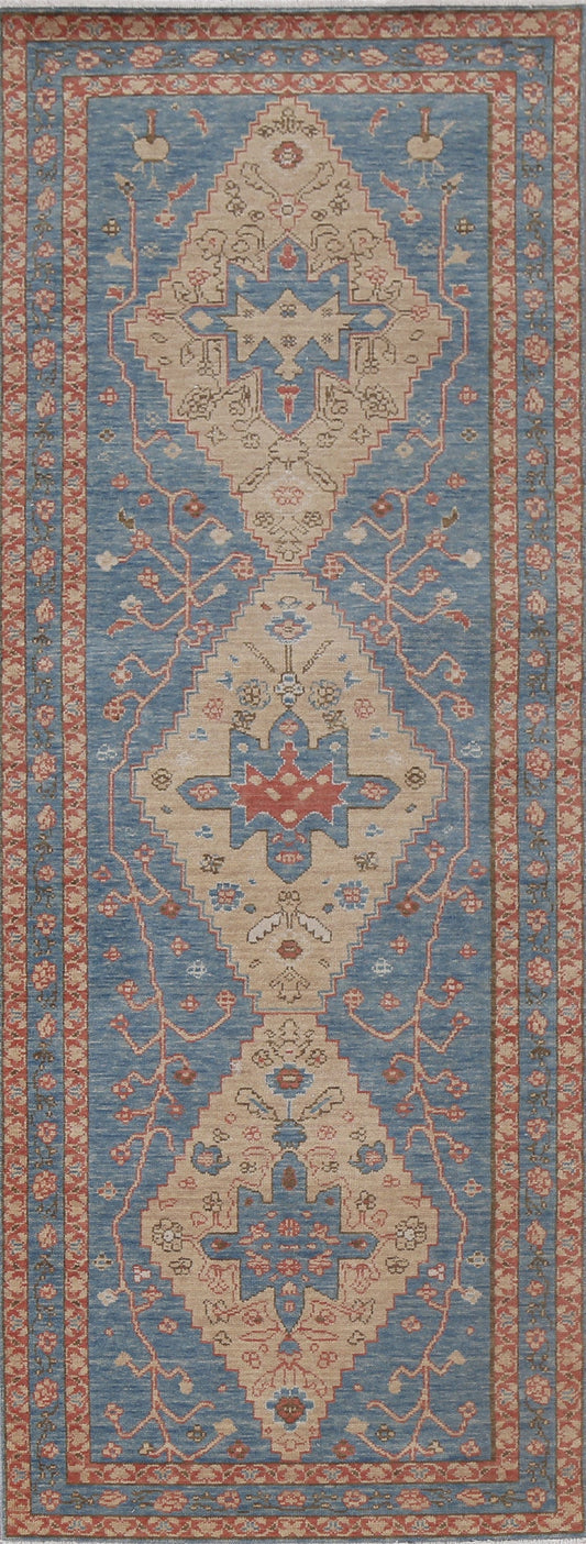 Handmade Wool Heriz Serapi Oriental Runner Rug 3x8