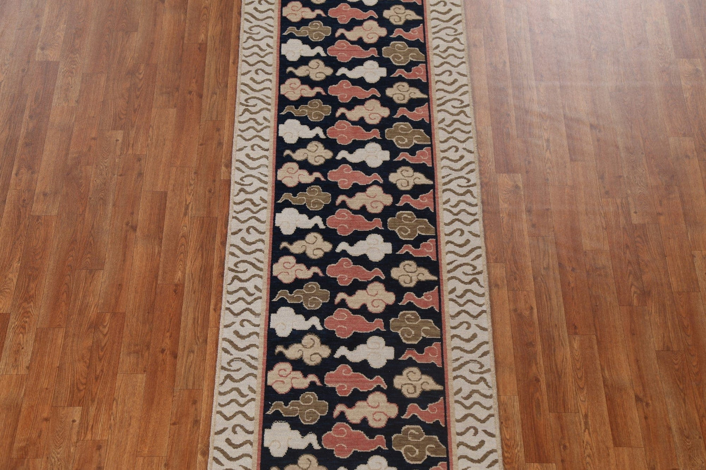 Geometric Art Deco Oriental Runner Rug 3x8