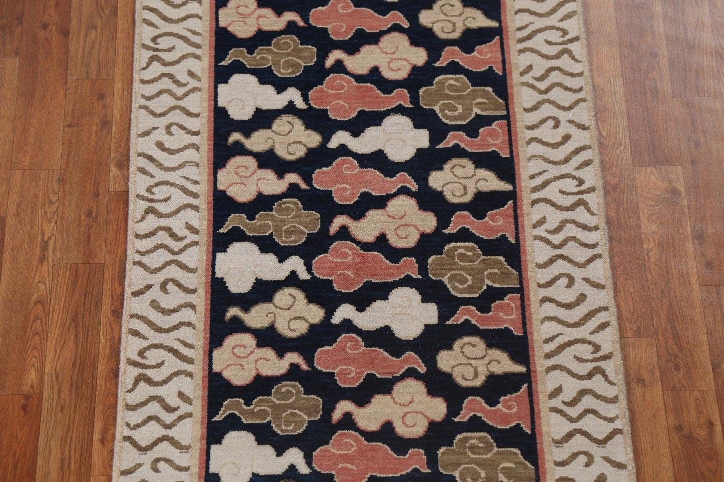 Geometric Art Deco Oriental Runner Rug 3x8