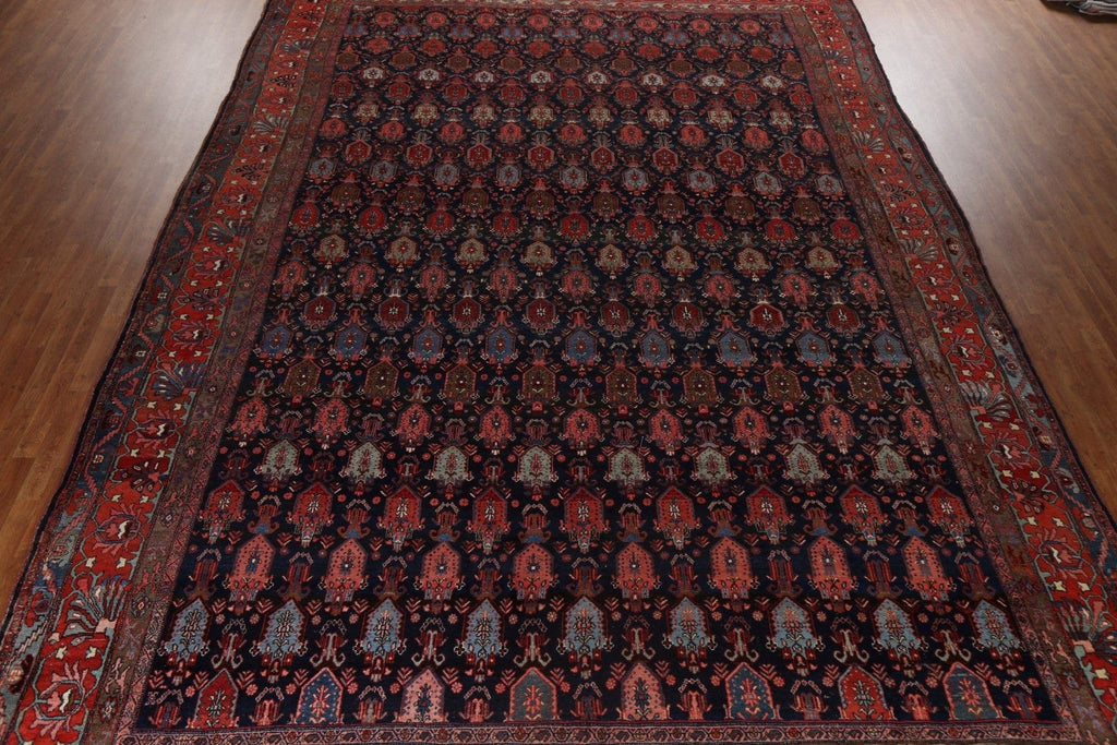 Pre-1900 Antique Vegetable Dye Bidjar Halvaei Persian Rug 12x19