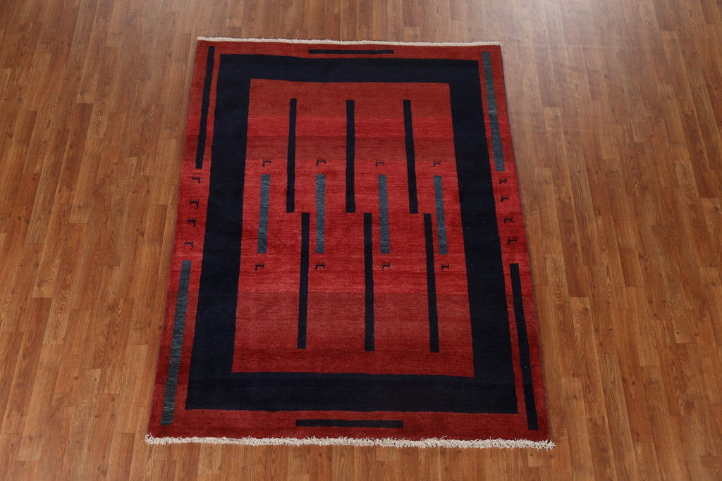 Vegetable Dye Gabbeh Persian Area Rug 5x6