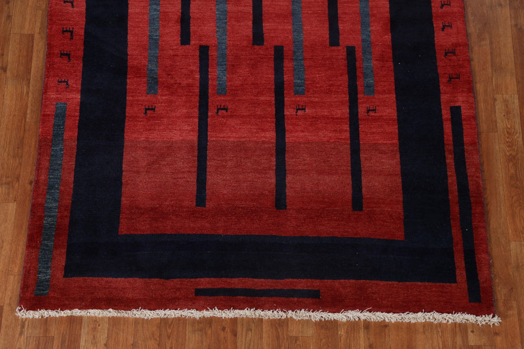 Vegetable Dye Gabbeh Persian Area Rug 5x6