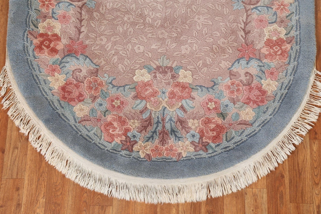 Vegetable Dye Floral Art Deco Handmade Wool Rug 4x6