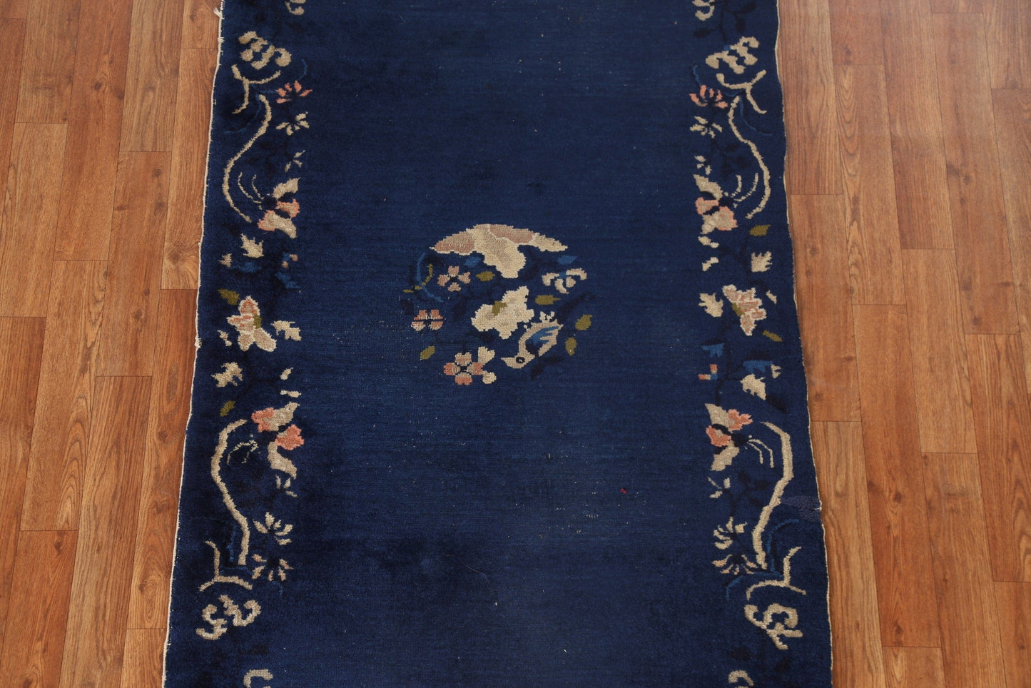 Antique Vegetable Dye Art Deco Handmade Wool Rug 3x6