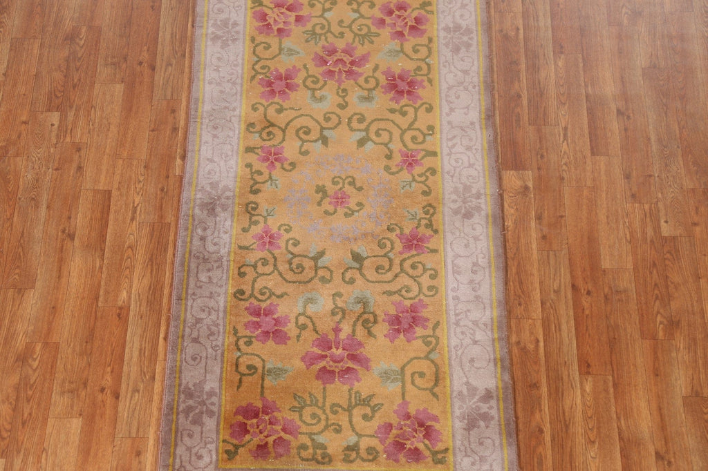 Vegetable Dye Art Deco Handmade Wool Rug 3x6