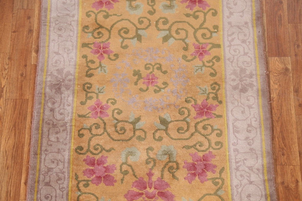 Vegetable Dye Art Deco Handmade Wool Rug 3x6