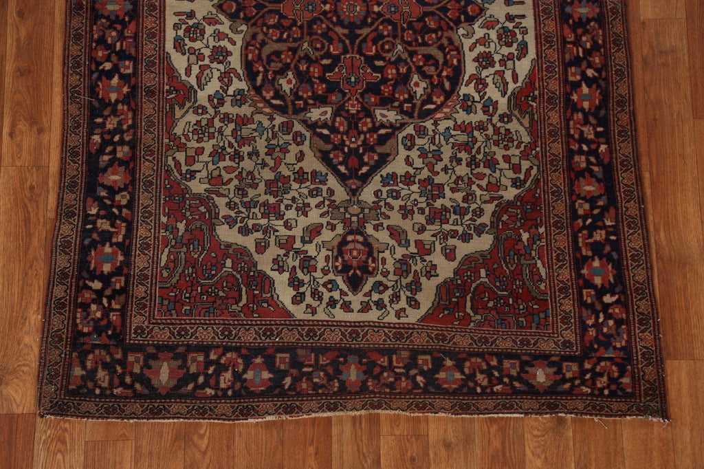 Pre-1900 Antique Vegetable Dye Sarouk Farahan Persian Rug 4x5