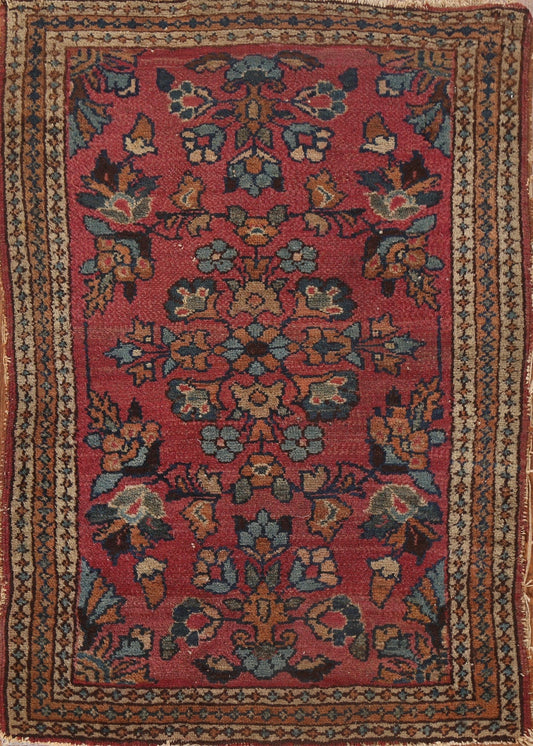 Pre-1900 Antique Vegetable Dye Lilian Persian Rug 2x3