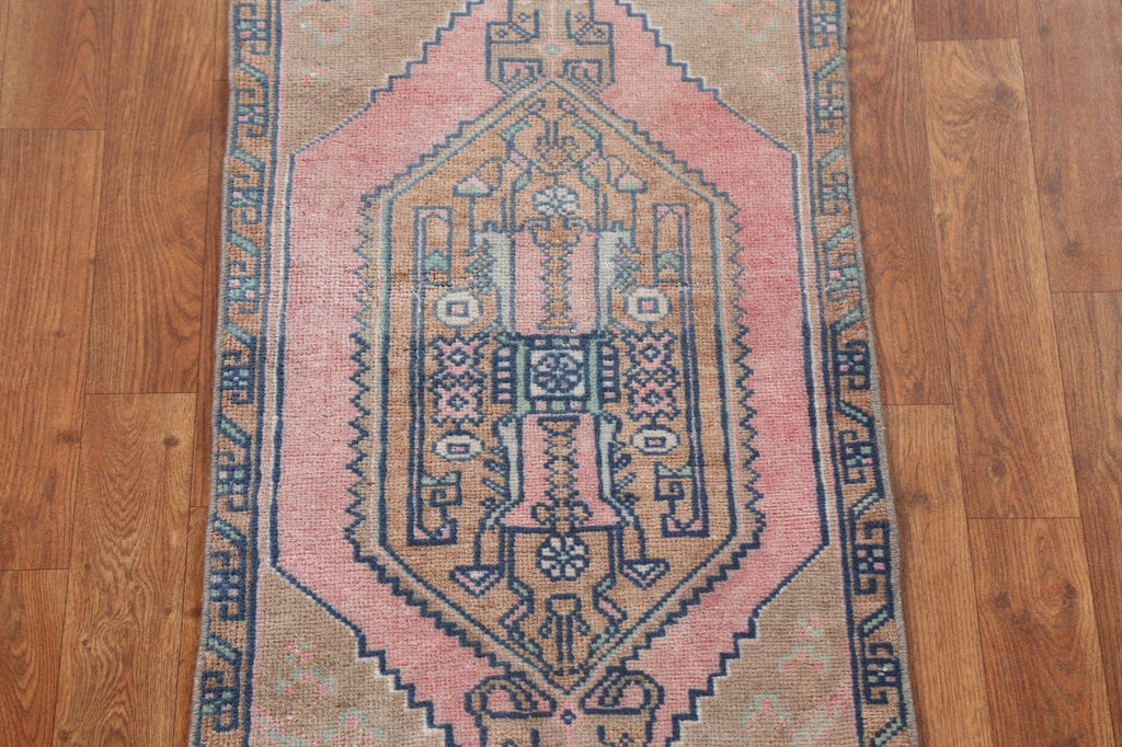 Vintage Pink Anatolian Oriental Wool Rug 2x3