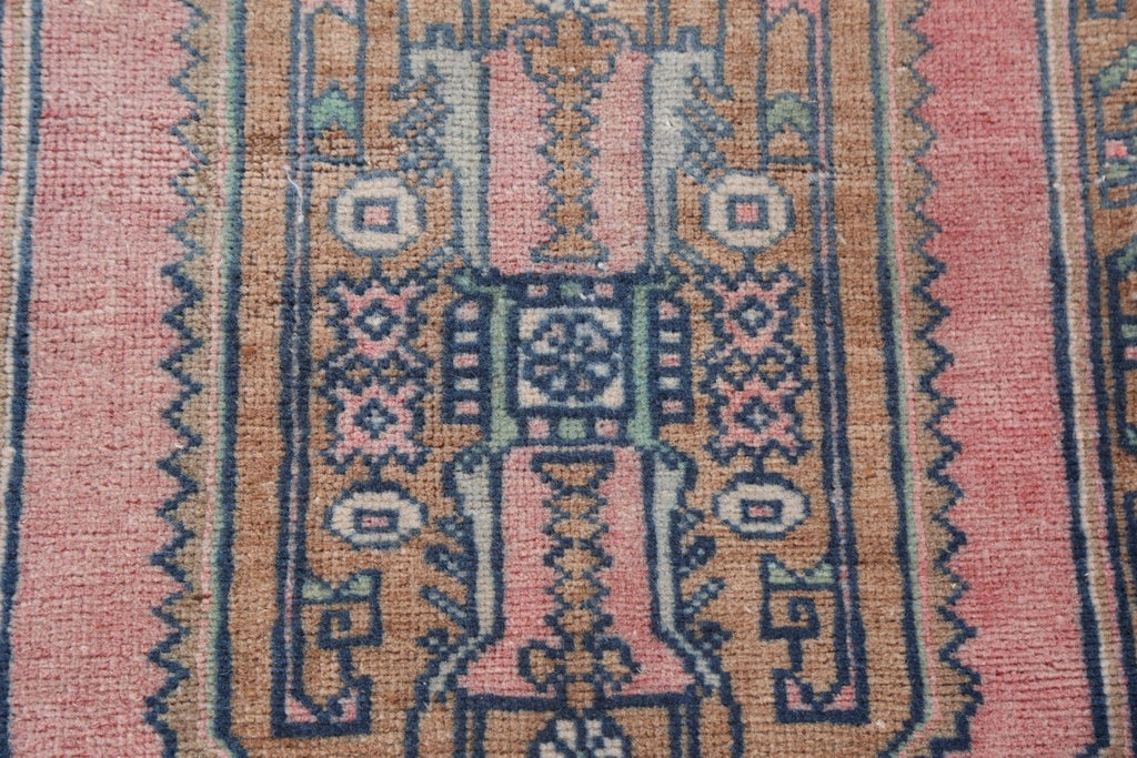 Vintage Pink Anatolian Oriental Wool Rug 2x3