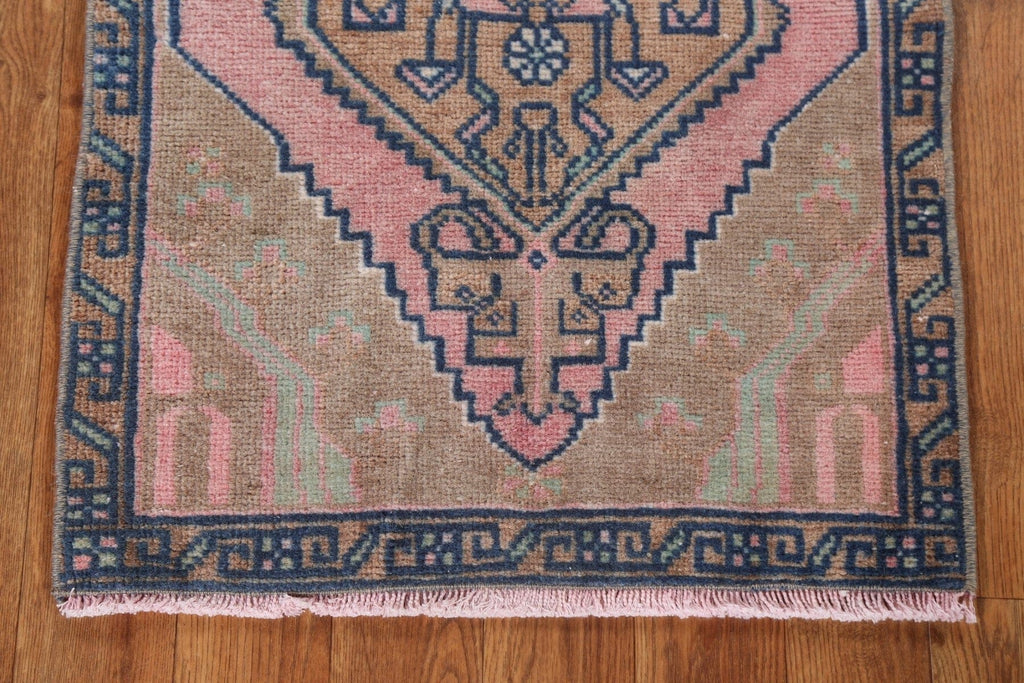 Vintage Pink Anatolian Oriental Wool Rug 2x3