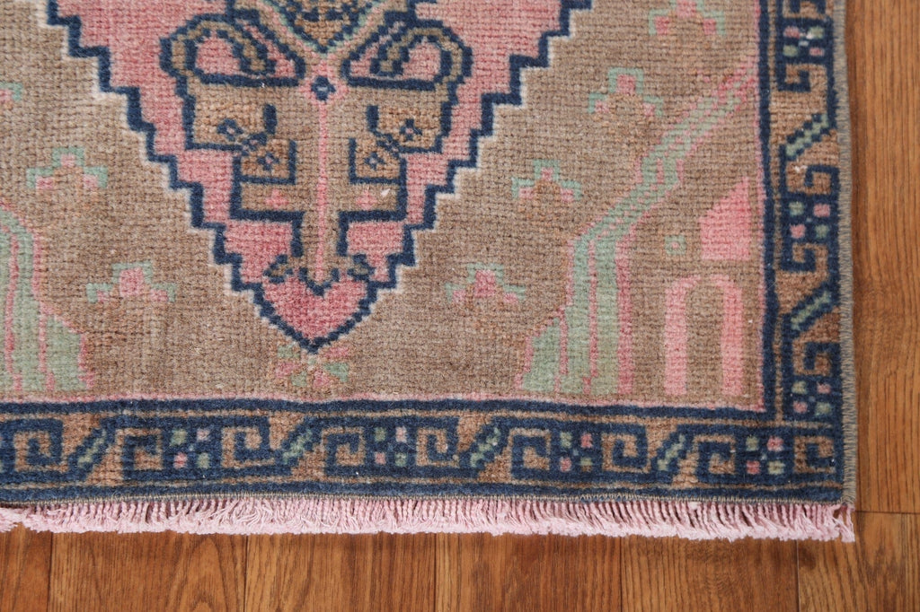 Vintage Pink Anatolian Oriental Wool Rug 2x3