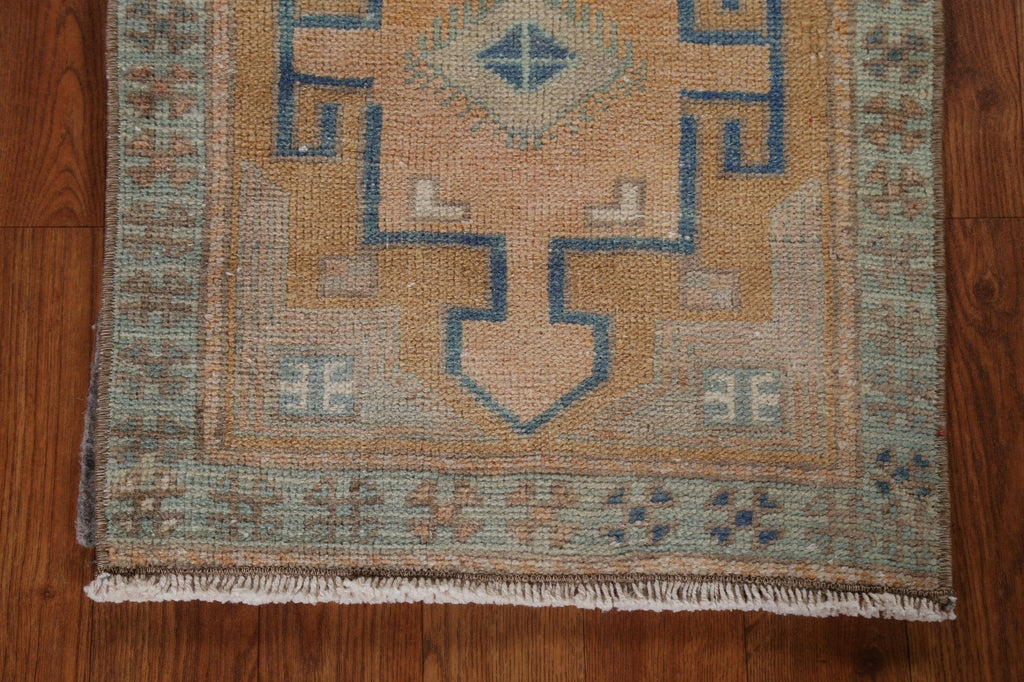 Vintage Geometric Anatolian Turkish Wool Rug 2x3