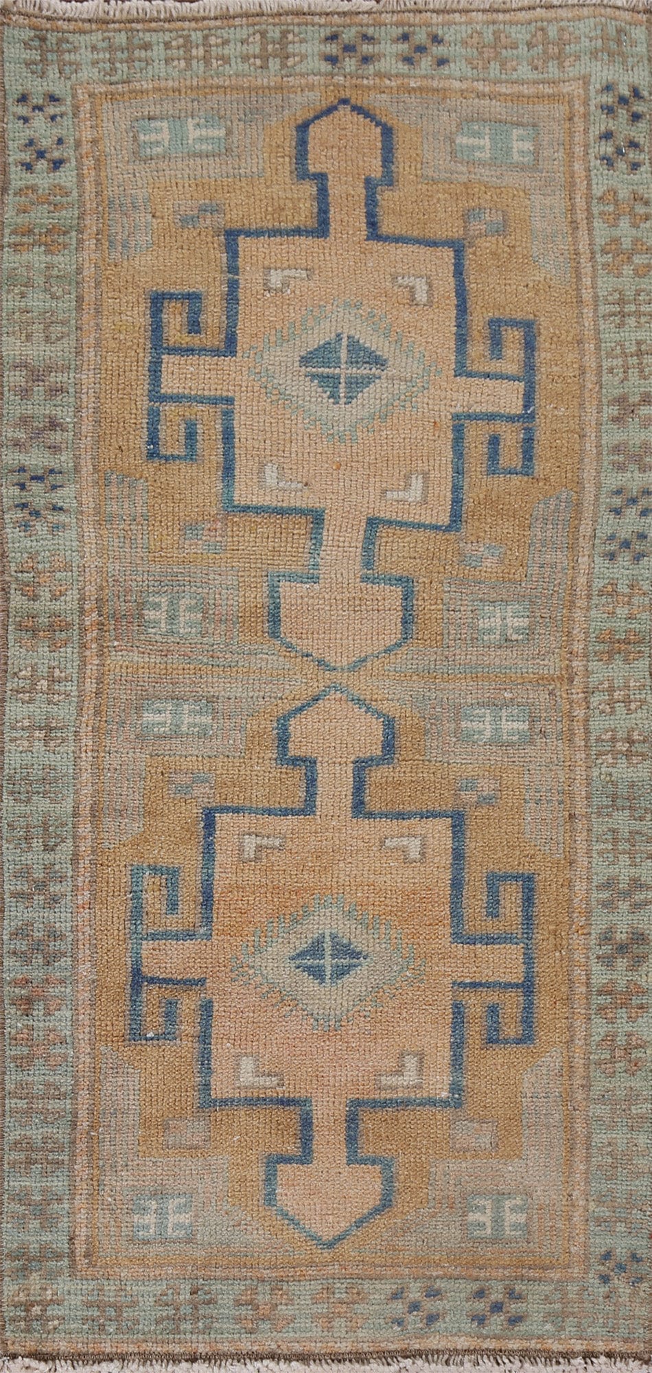 Vintage Geometric Anatolian Turkish Wool Rug 2x3