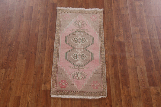 Vintage Pink Oushak Oriental Wool Rug 2x3