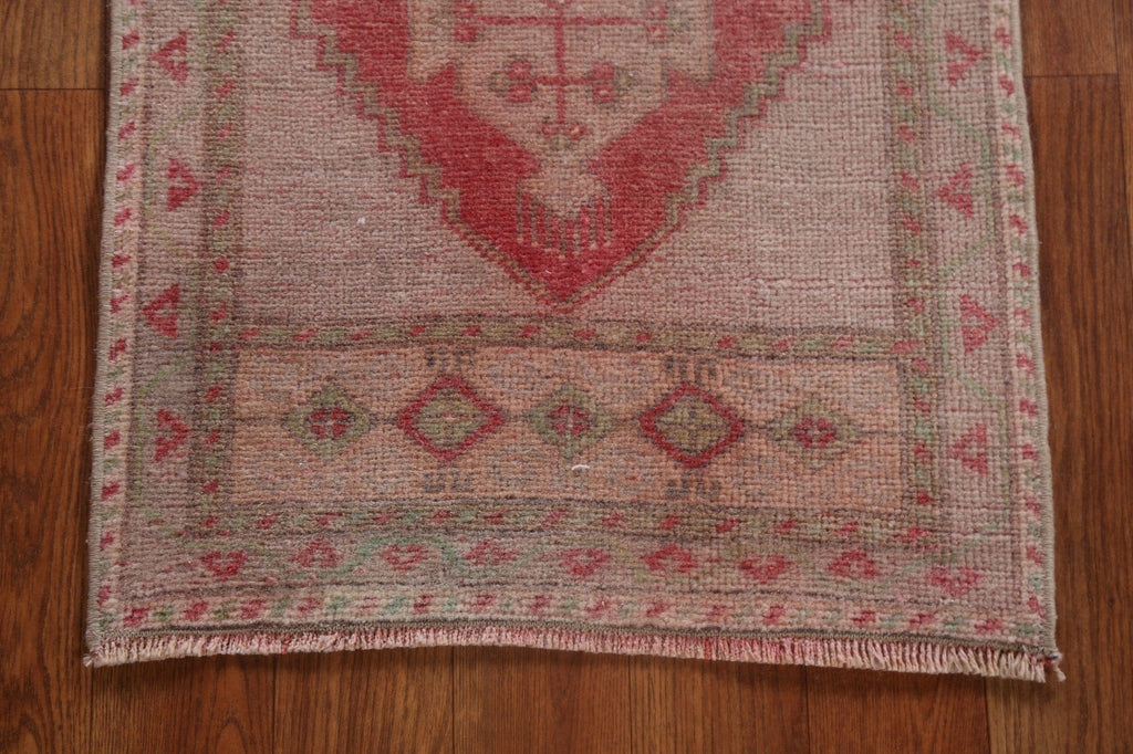 Vintage Geometric Oushak Oriental Wool Rug 2x3