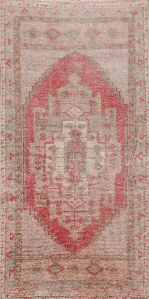 Vintage Geometric Oushak Oriental Wool Rug 2x3